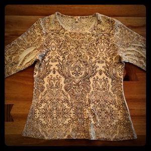 Reba 3/4 Sleeve Western Bling Top - Size L